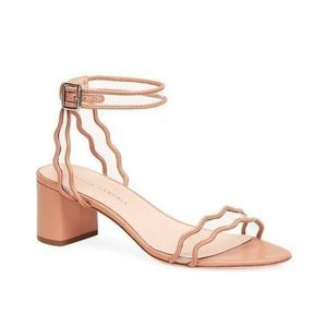 Loeffler Randall Emi Scallop Leather & PVC Sandals Size 6